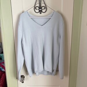 Ralph Lauren Soft Blue V-Neck Sweater